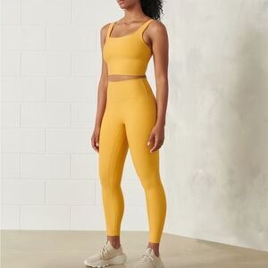 Abercrombie & Fitch Mustard Yellow Active Set - Crop Tank & Leggings